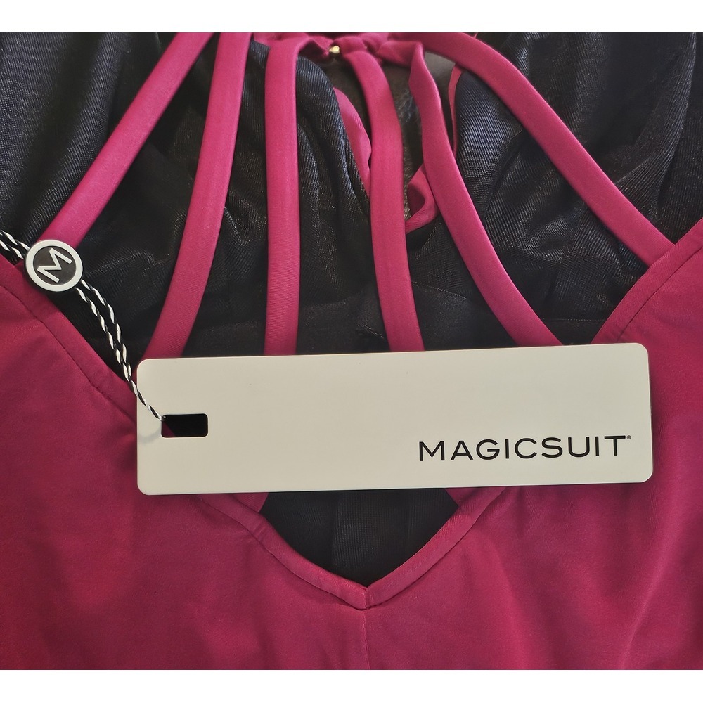 Magicsuit By Miraclesuit Drew One‎ Piece Swimsuit Women's Size 10 Vamp Red - Picture 3 of 5